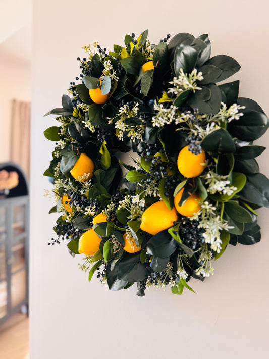 Lemon Drop - Spring and Summer Wreath with Berries.