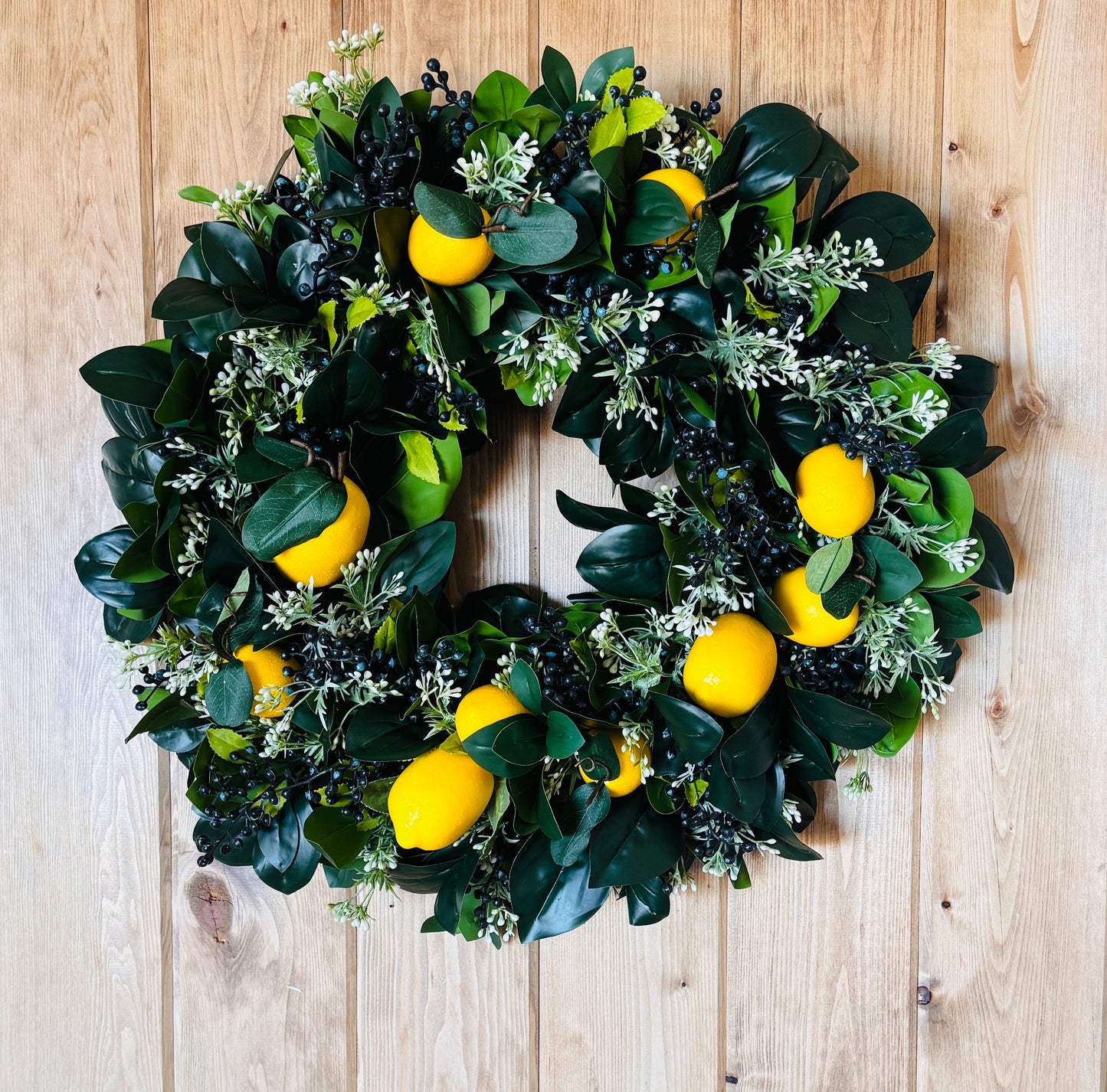 Lemon Drop - Spring and Summer Wreath with Berries.