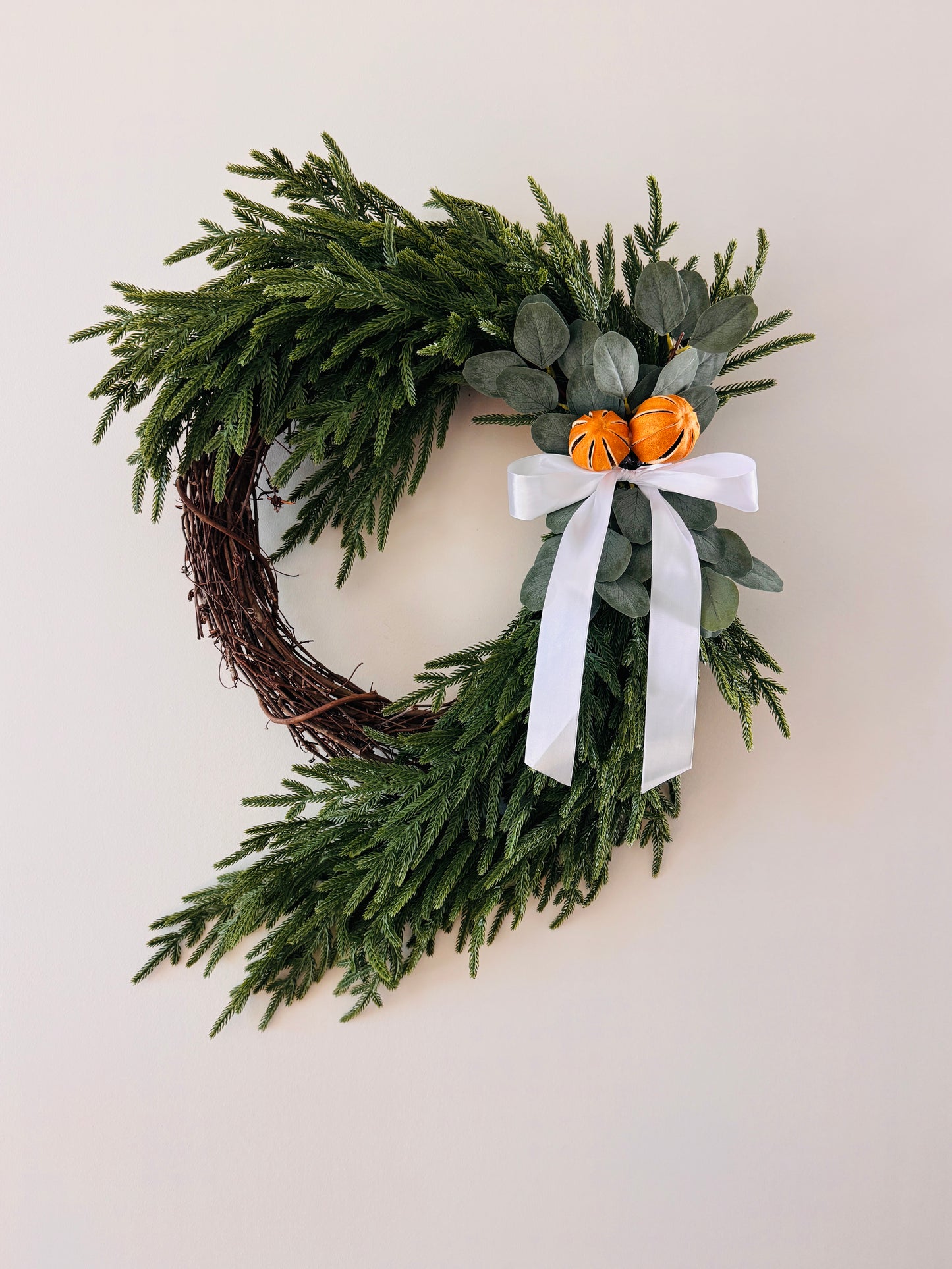 The Christkindl - Norfolk Pine Holiday and Winter Wreath.