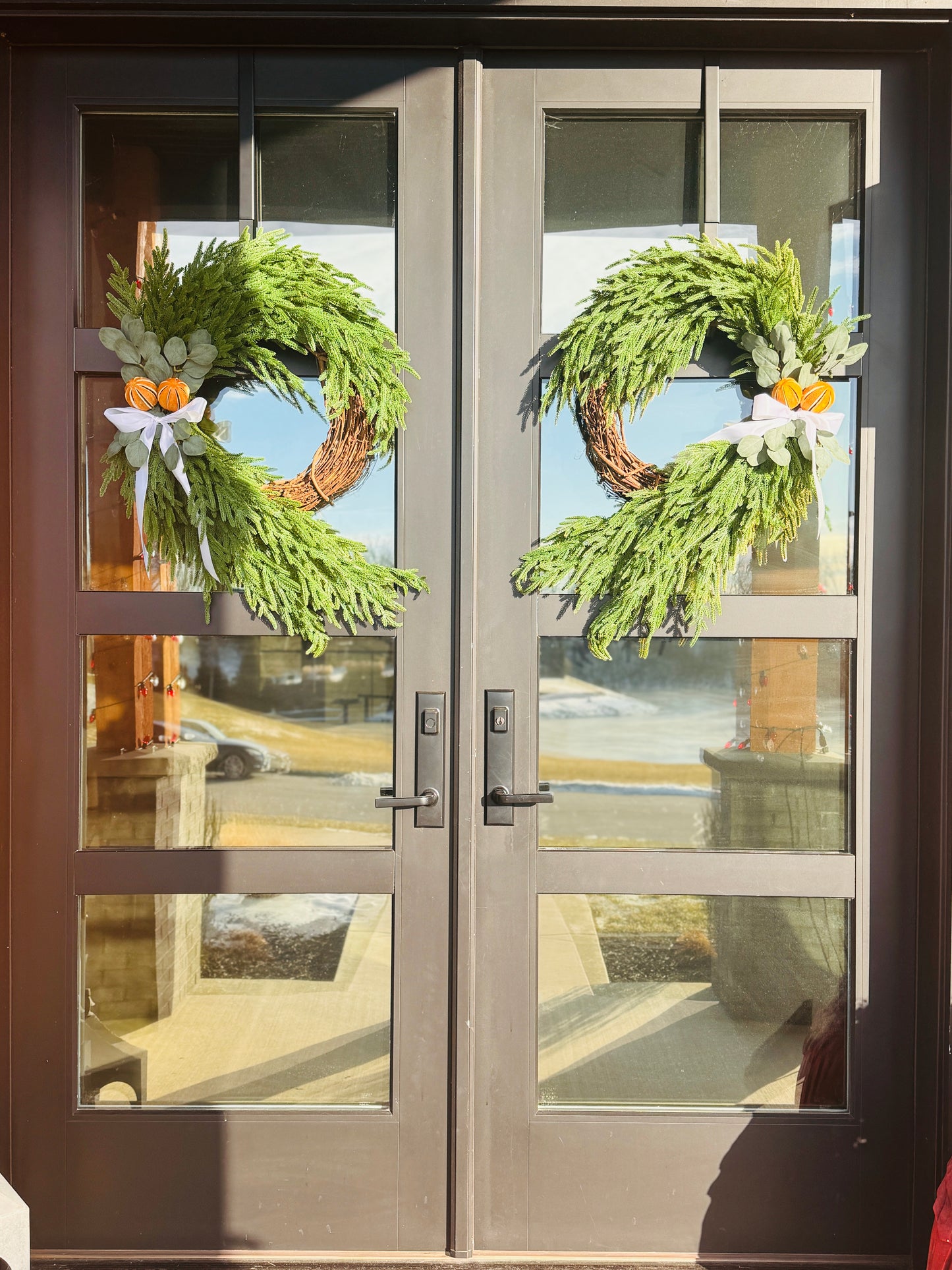 The Christkindl - Norfolk Pine Holiday and Winter Wreath.