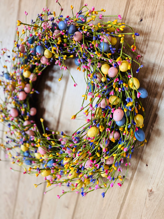 The Chickadee - Pastel Berry and Egg Wreath