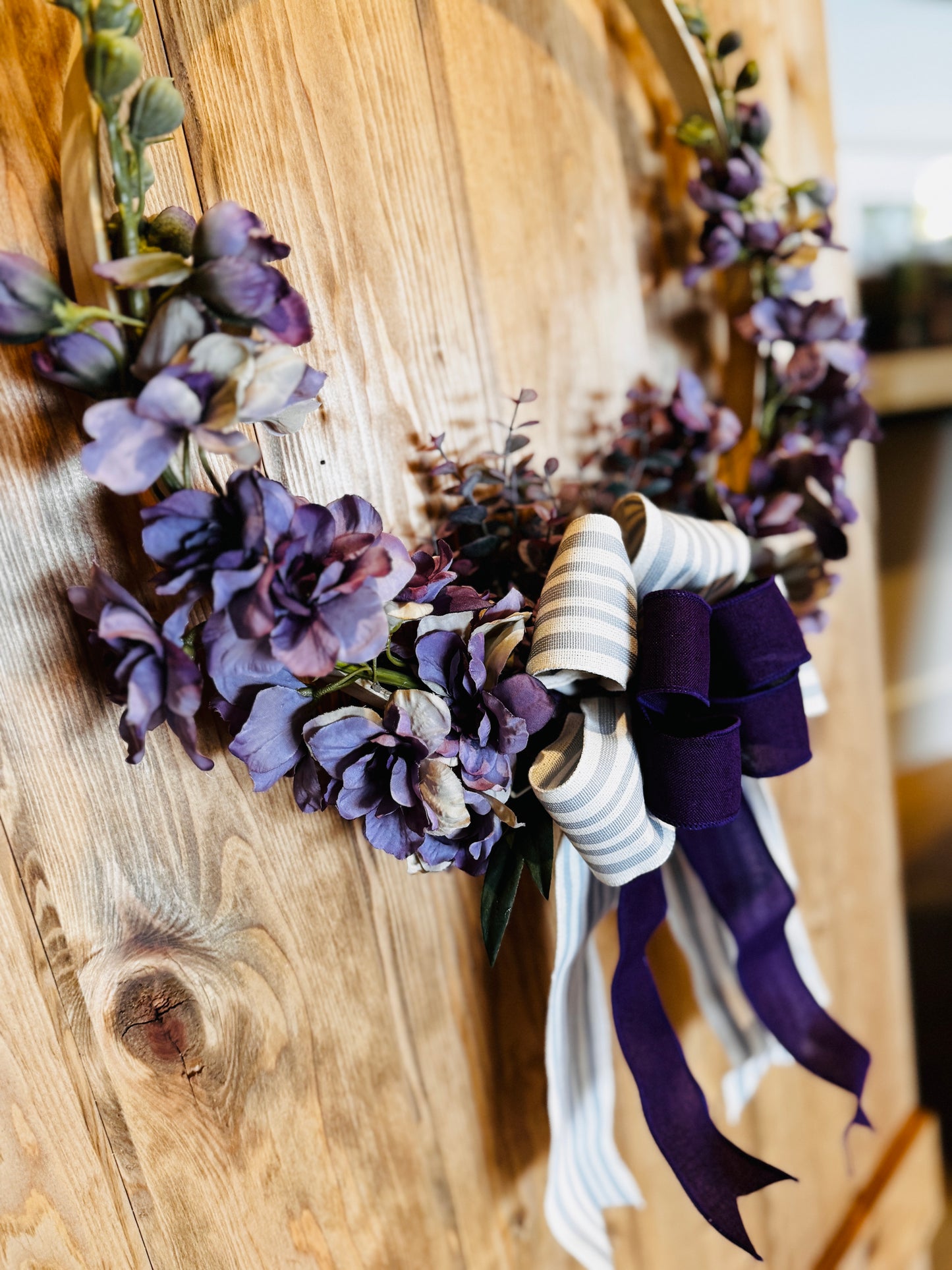 The Rosalynn - Dark Purple Delphinium with Bow