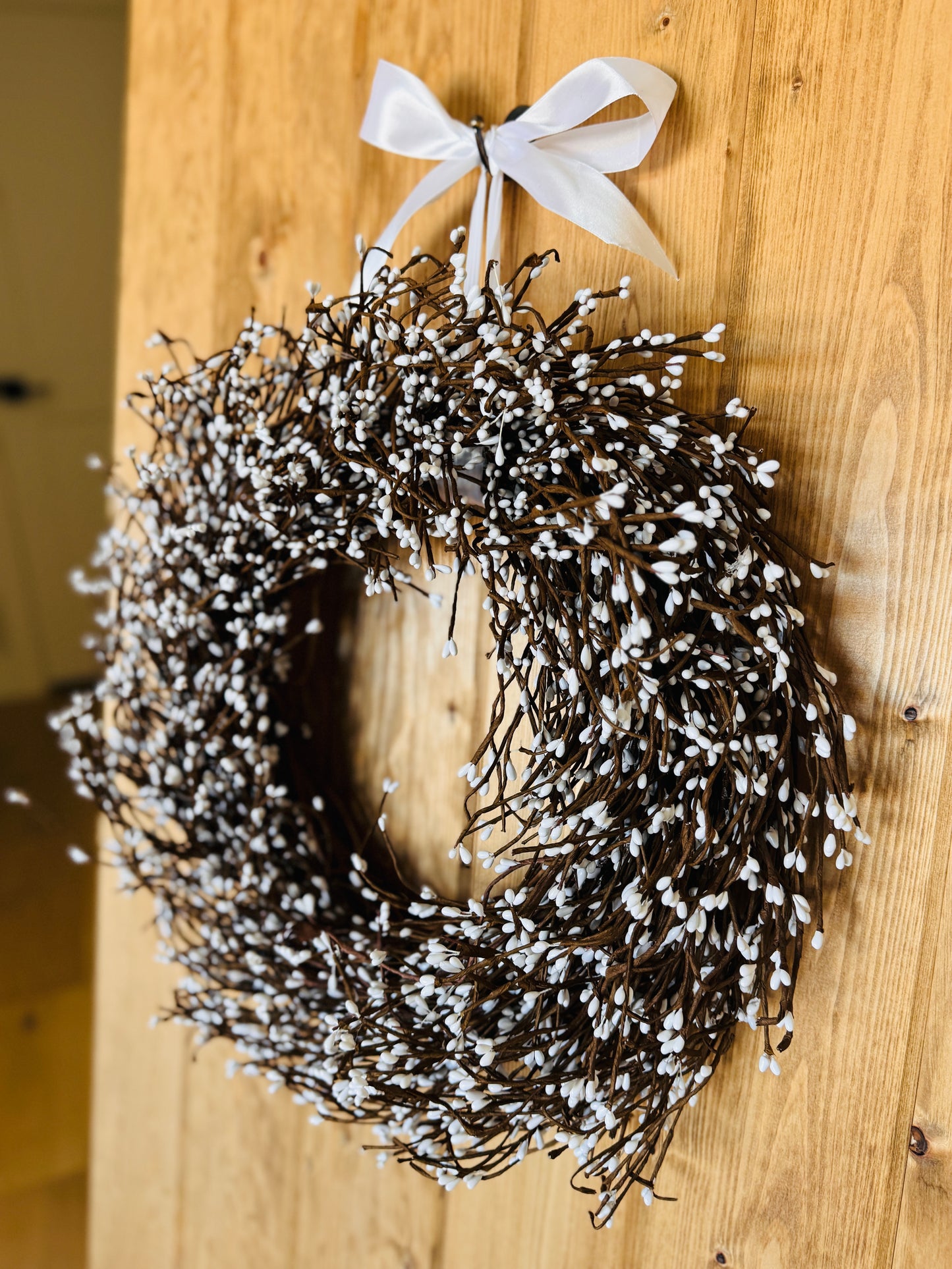 The Purest - White Pip Berry Wreath