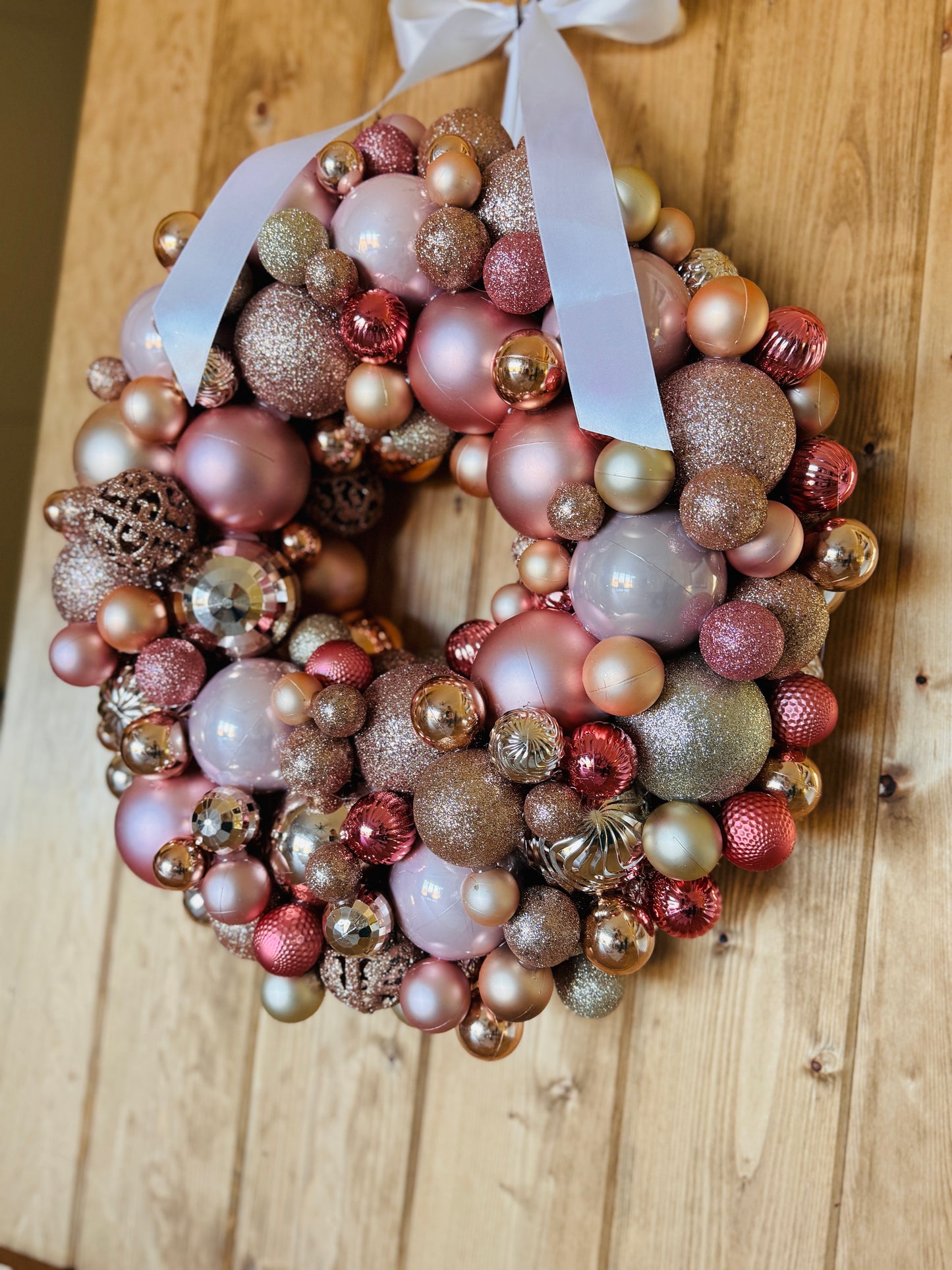 The Bubbly - Pink Champagne Ornament Wreath