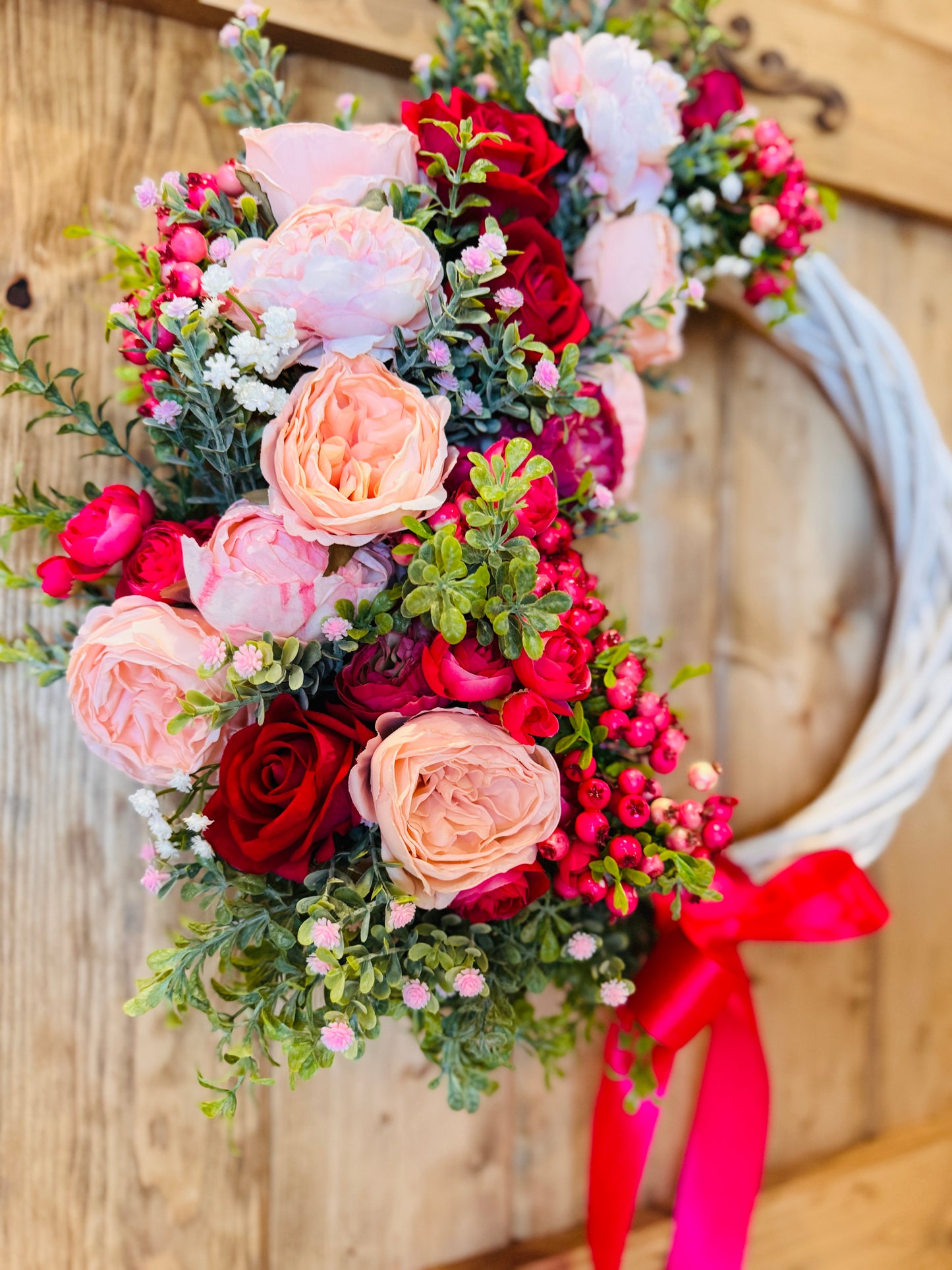 Martha’s Vineyard - Bright Pink Roses and Ranunculus with Soft Pink Peonies