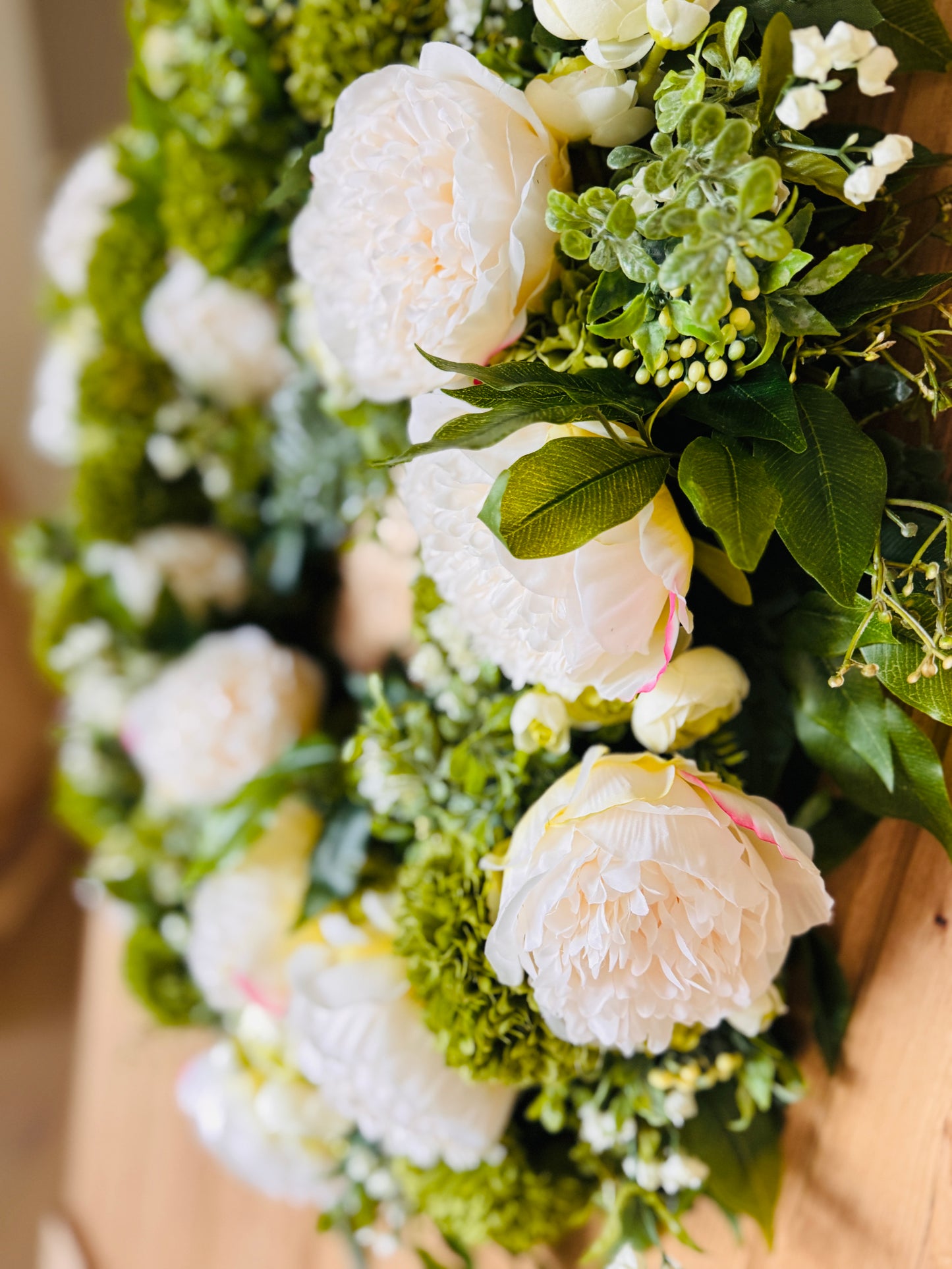 Shaws Garden - White Peony, Ranunculus, and Green Chrysanthemums