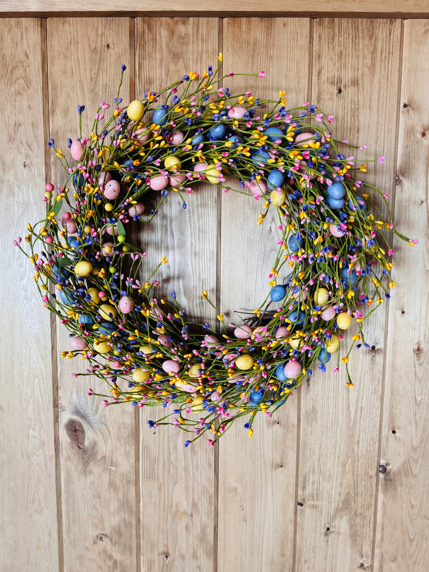 The Chickadee - Pastel Berry and Egg Wreath