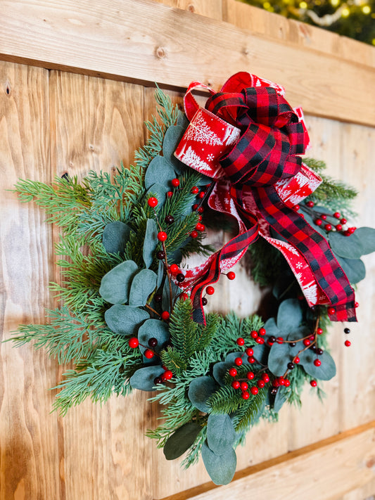 Tis the Season - Pine, Eucalyptus, and Cypress with Red Berries