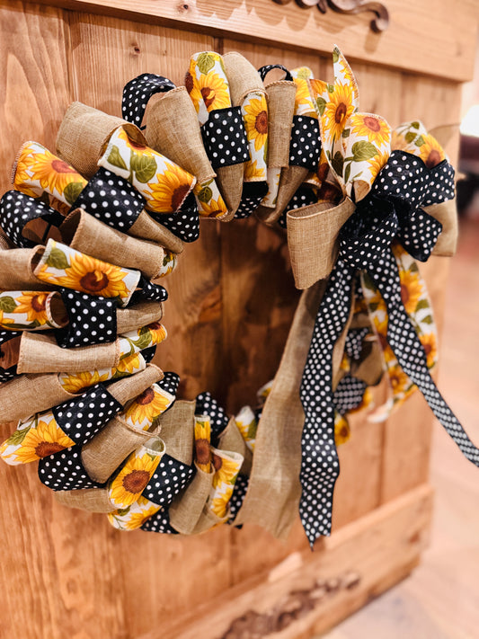 Lil Miss Sunshine - Sunflower Ribbon Wreath