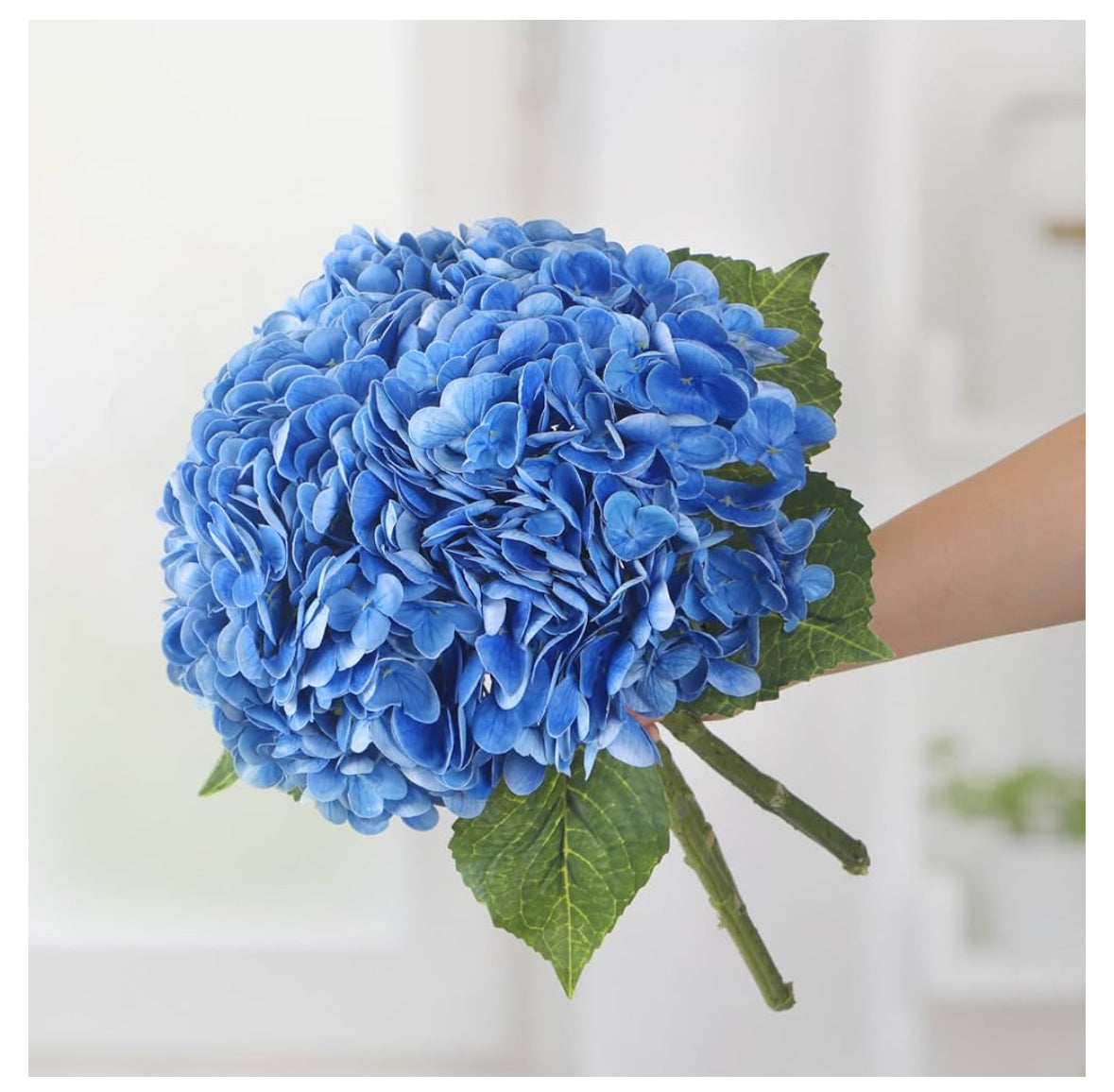 The Patriot - White Rose, Red Impatiens, and Blue Hydrangeas