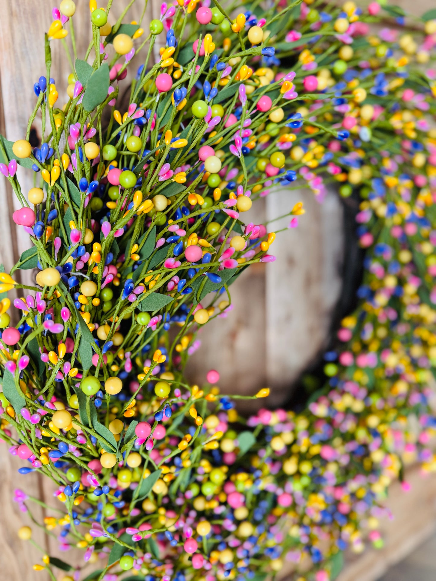 Candyland - Pastel Pip Berry Grapevine Wreath