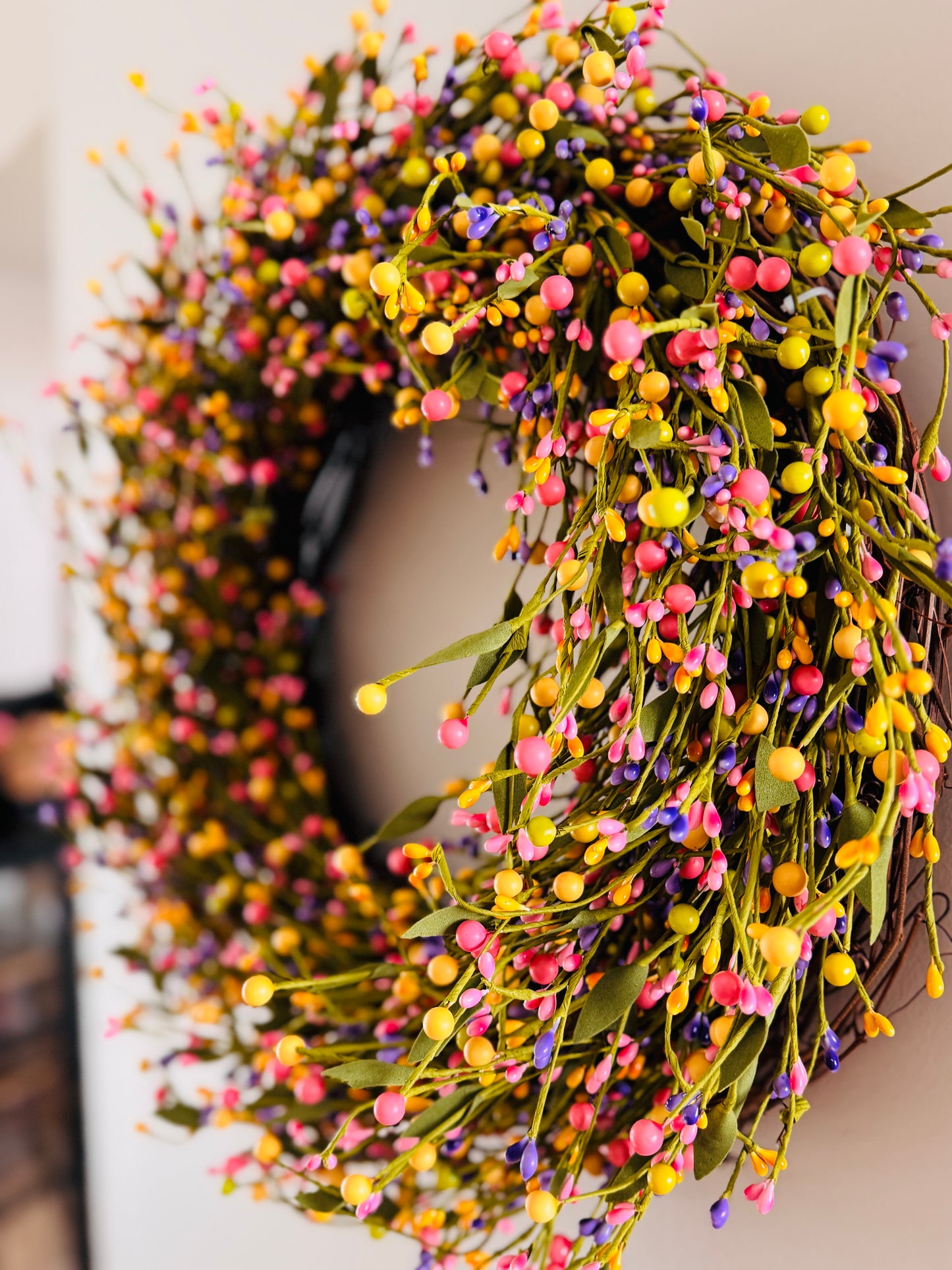 Candyland - Pastel Pip Berry Grapevine Wreath