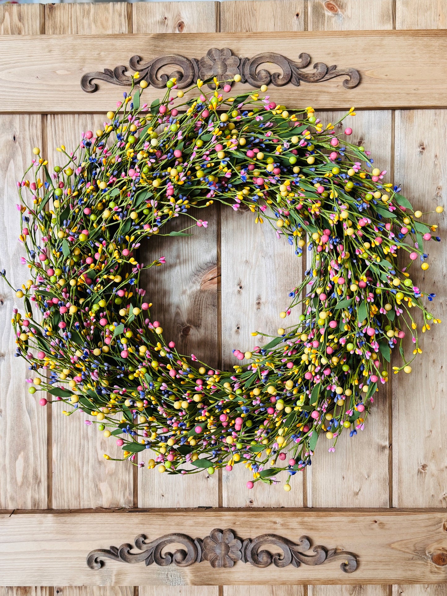 Candyland - Pastel Pip Berry Grapevine Wreath